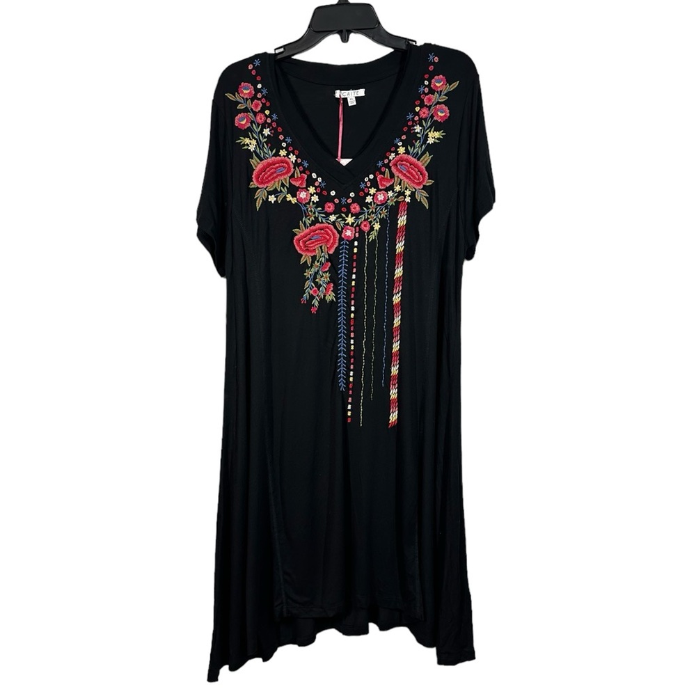 NWT Caite Marielle Black Embroidered Dress | Size XL